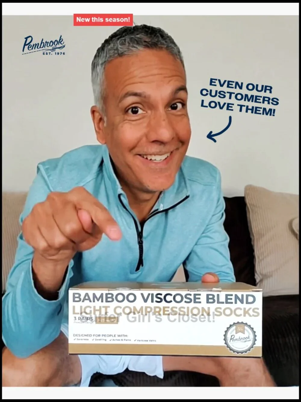 Bamboo Viscose Light Compression Socks 3 Pairs Knee High 8-15 mmHg